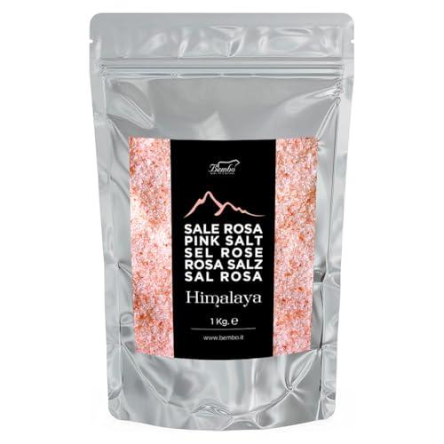 Bembo – Sale Rosa dell’Himalaya Fine - 1000 g - Povero Di Sodio, Ricco Di Oligoelementi, Senza Conservanti, Coloranti Anti Impaccanti - Fine