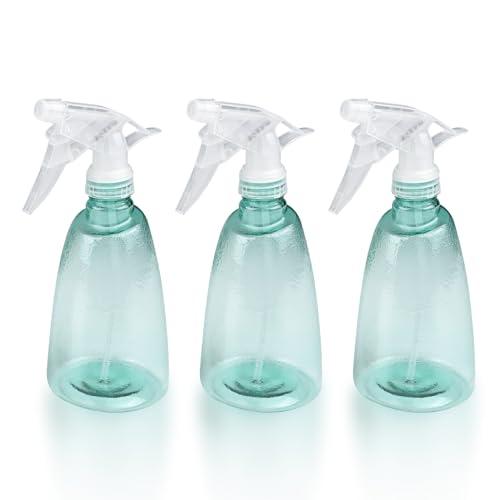 Gvolatee 3 Pezzi Spruzzino Nebulizzatore 500 ml, Riempibile Spray Bottle, Trasparente Plastica Grilletto Spruzzatore, Vaporizzatore Acqua, Spruzzini Vuoti per Piante, Giardino, Capelli, Pulizia