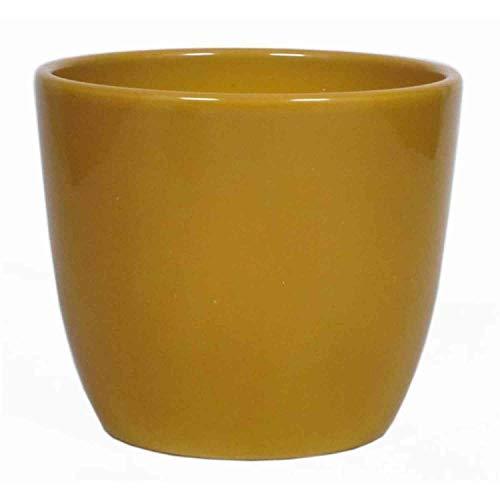 INNA-Glas Vaso da piante ceramica, giallo ocra, 9,8cm, Ø12cm - vasi per fiori/portavasi