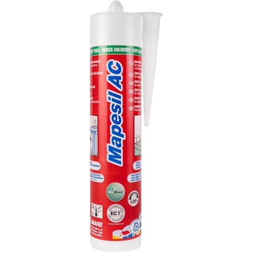 MAPEI Mapesil AC Colore Biscotto Silicone Sigillante in Silicone per Interni ed Esterni, Resistente a Funghi e Muffe, Ideale per Piscine, Bagni e Box Doccia