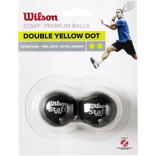 Wilson Staff, Pallina da Squash, Confezione da 2, WRT617600 Unisex, Giallo II, Taglia Unica
