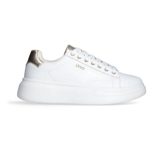LIU JO Sneaker Babol (White/Light Gold BF5059 PX748, Sistema Taglie Calzature EU, Adulto, Donna, Numero, Media, 38)
