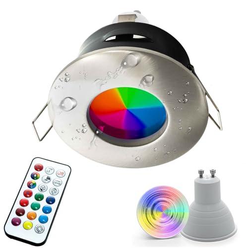 Planetitaly Faretto led box doccia 6W bagno turco cromoterapia IP65 GU10 lampada RGBW 6000K