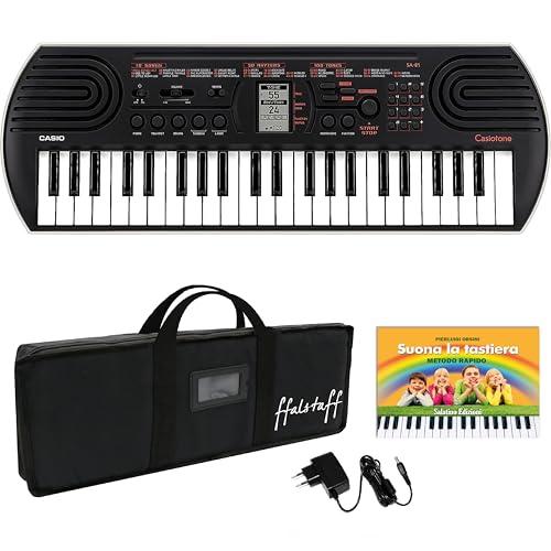 Kit Tastiera SA81 (Fondo Bianco) con Alimentatore ffalstaff da 9,5V, Borsa ffalstaff imbottita con tracolla e due maniglie e E-book 
