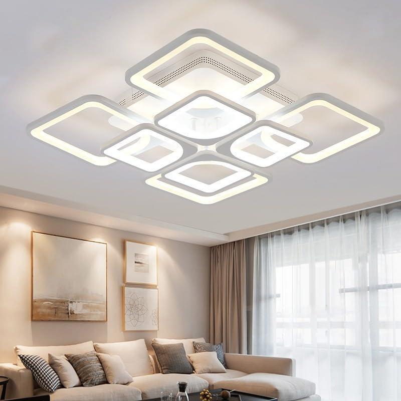 Comely Plafoniera LED Moderna, 80W Lampada da Soffitto, Lampadario LED Soffitto Dimmerabile con Telecomando e Controllo APP 8000LM 3500K - 6500K per Soggiorno, Camera da Letto, Sala da Pranzo