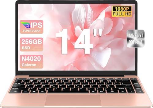 Pc Portatile 14 Pollici Celeron N4020 Upto 2,8 GHz Win11 Pro Laptop 6GB RAM 256GB SSD TF 1TB LPDDR4 5G WiFi 1920*1080 FHD USB 3.0 Widevine L1 Computer Portatile Con il Topo Film Italiano -Gold