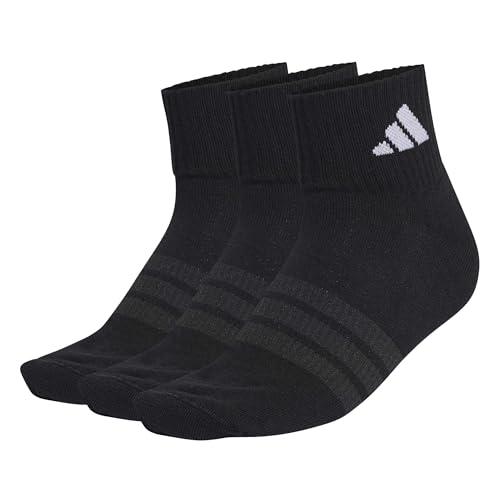 adidas Unisex - Adulto Cushioned Sportswear Ankle Socks 3 Pair Pack, black/black/white, 42-45