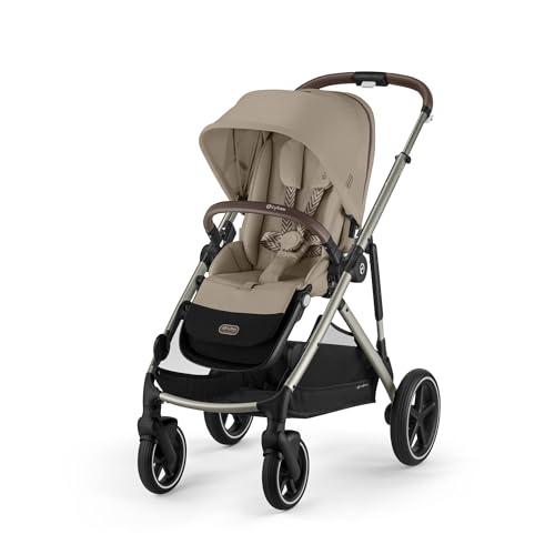 CYBEX Passeggino Gold GAZELLE S, dalla nascita a circa 4 anni, max. 22 kg (modalità singola) / 2x 22 kg (modalità duo), sistema all-in-1 con 20+ configurazioni, Beige mandorla
