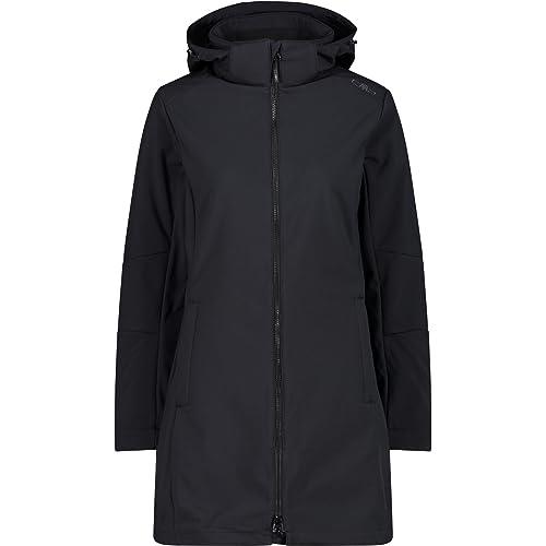 CMP - Parka da Donna con Cappuccio e Zip, Nero, XL