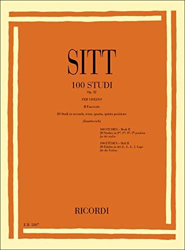 Sitt 100 Studi Op 32 Volume 2 Violino | Metodo Intermedio Posizioni Superiori | 20 Studi Tecnici Seconda Terza Quarta Quinta Posizione |Spartiti Studenti Conservatorio | Esercizi Progressivi Classici