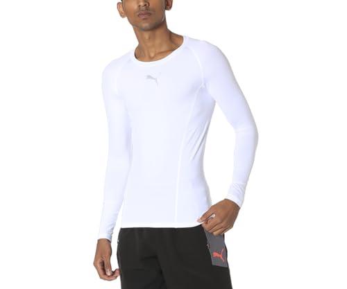 Puma Liga Baselayer Tee Ls Maglia A Manica Lunga, Bianco (White), S Uomo