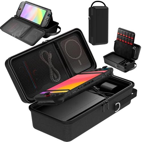 Custodia per interruttore per console Nintendo Switch 2 (2025), custodia protettiva portatile XL per 12 carte da gioco, controller, dock, accessori per interruttori di
