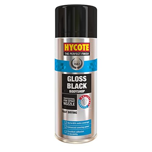 Hycote Bodyshop Vernice Spray per Auto ad Asciugatura Rapida, Nero Lucido, 400 ml
