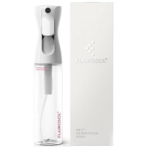 FLAIROSOL Flacone Spray Nebulizzatore per Capelli Ricci 300ml, Spruzzino Acqua Continua Fine per Barbiere/Parrucchiere - Ricaricabile, per pulizia/Piante/Animali Domestici (Trasparente, Stampa Rosa)