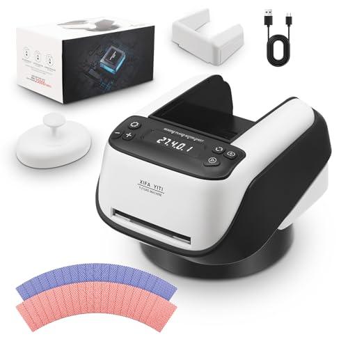 GJCrafts Distributore Automatico di Carte, 8 Giocatori Regolabili, capacità Fino a 4 mazzi di Carte, Base Girevole a 360°, modalità di visualizzazione Diagonale/Basculante per Poker, ONU