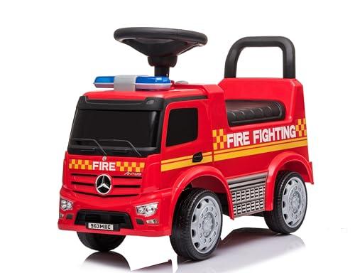Primi Passi Cavalcabile per Bambini 1-3 Anni Schienale Ergonomico Clacson Vano Portaoggetti e Dispositivo Antiribaltamento Gioco Sicuro e Divertente (Camion Pompieri)