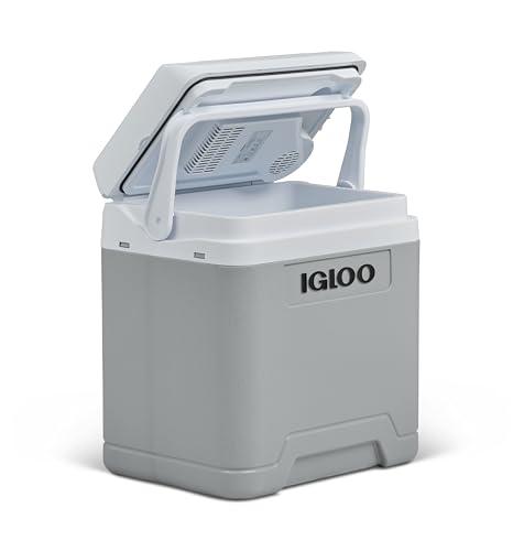 IGLOO IE27 AC/DC frigorifero elettrico per auto e presa di corrente, mini-frigorifero 27 L grigio, 12V e 230V
