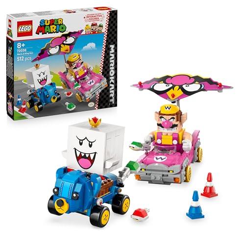 LEGO Super Mario: Mario Kart – Wario e Re Boo - Giocattolo Interattivo con 2 Macchine e 2 Figure da Gioco e da Esposizione - Regalo da Gaming per Bambini e Bambine da 8 Anni in su - 72038