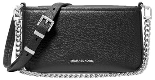 Michael Kors Bryant Small Convertible Crossbody Bag, Tracolla Donna, Raccordi Argento/Nero, Talla única