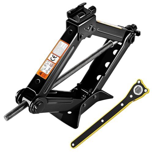kefflum Car Jack Scissor Jack Crick Auto Ascensore Martinetto Cric a Forbice 1500kg Cric Auto con Sollevamento a Cricchetto per Auto Familiare SUV 1.5T