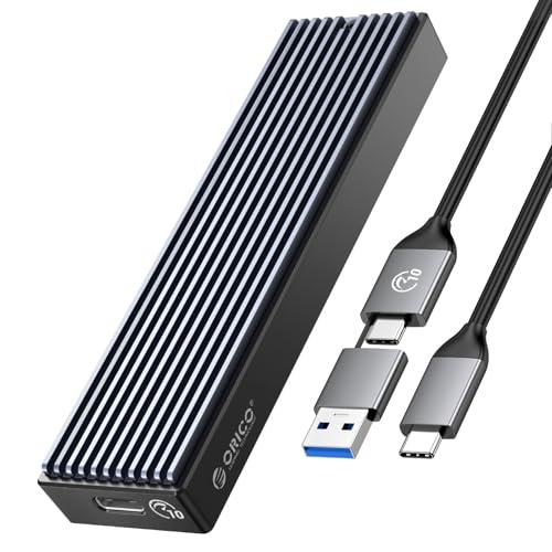 ORICO Case SSD M.2 NVMe, Enclosure Esterno, USB 3.2 Gen2 10Gbps Adattatore NVMe per PCIe M-Key SSD 2230/2242/2260/2280 Con UASP, Cavi USB C a C e A a C Inclusi