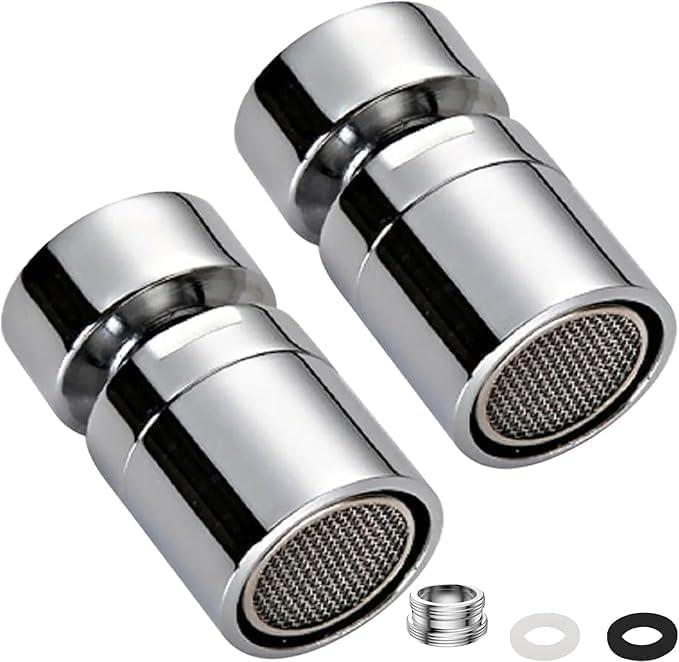 Aeratore Rubinetto Girevole 360° con Adattatore M22/M24 – Rompigetto Antischizzo, Filtro Multistrato in Ottone Cromato, Risparmio Idrico