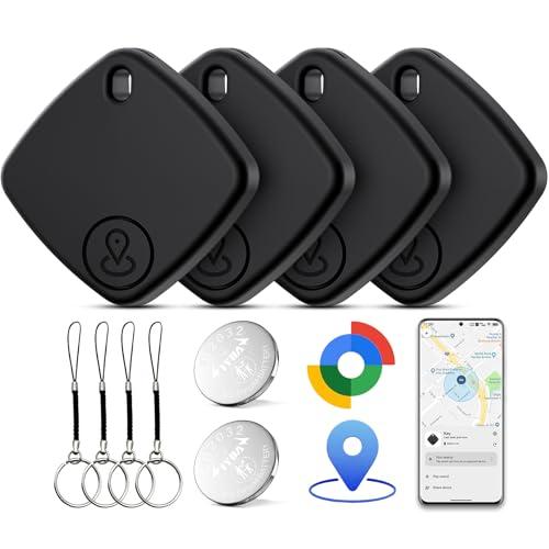 Air Tracker Tag Android, 4 Pezzi Bluetooth Smart Tag, Localizzatore Compatibile con Google Find Hub(Solo Android), IP67 Impermeabile, Smart Tracker Chiavi per Bagagli,Valigie,Portafogli