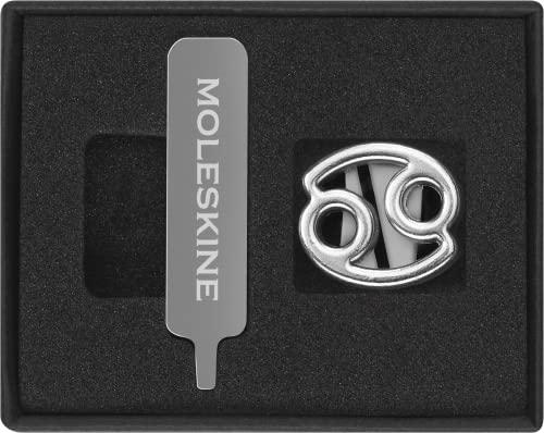Moleskine Pin per Taccuino o Agenda Cancro, Spilla Simbolo Zodiacale, Personalizza la Chiusura con Elastico, Idee Regalo Personalizzato, Colore Argento