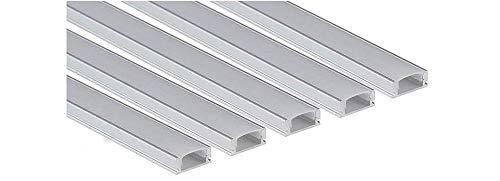 Tecno&Led® -10 METRI 5x2 Profilo Alluminio Piatto CC-32 per strip LED (Lunghezza: 5X2m - Copertura: Opaca)