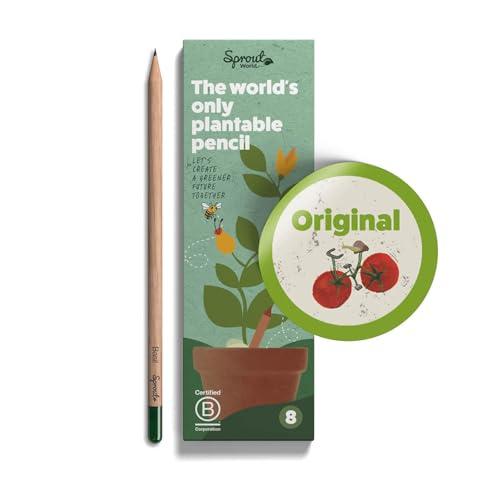 SproutWorld Matita | Edizione Original | Matite Piantabili con Semi di Fiori, Erbe e Verdure | Legno Ecoso-stenibile | Set Regalo Ecologico per Schizzo, Disegno Artistico