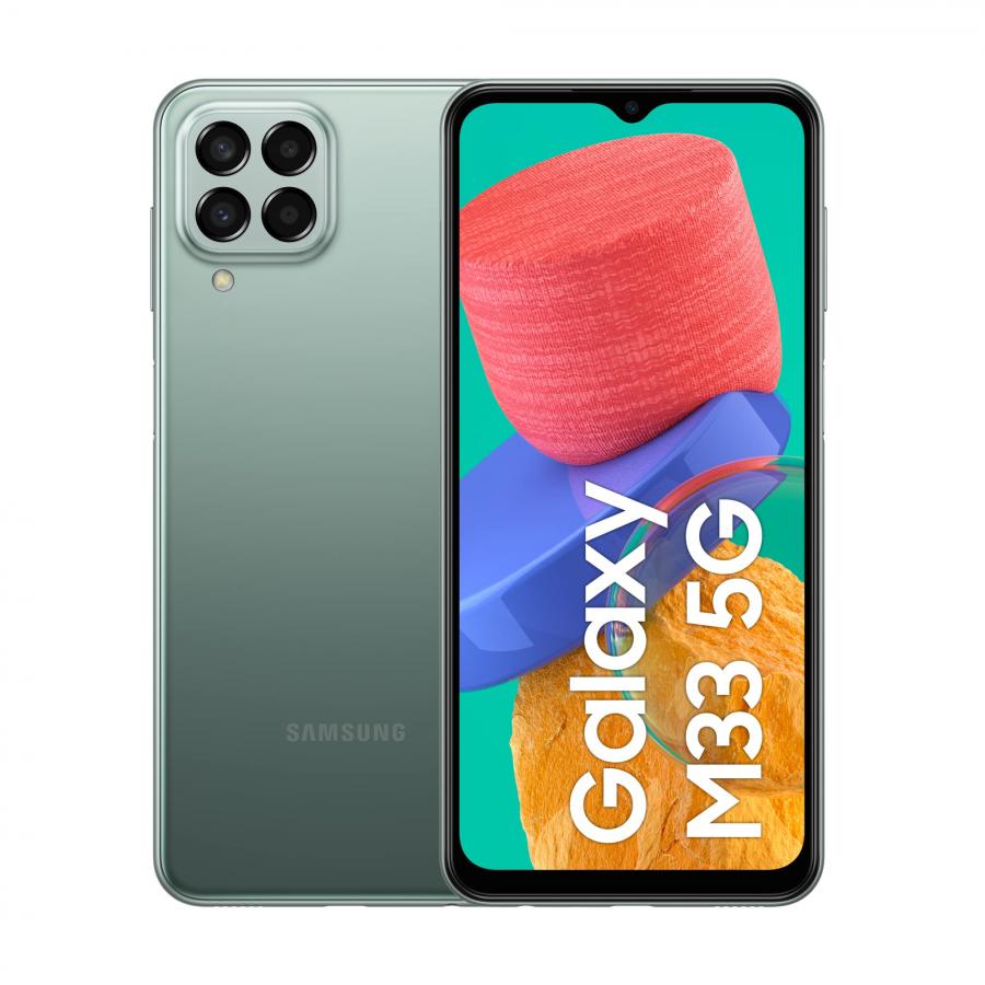 Samsung Galaxy M33 5G Smartphone Android Display 6.6’ FHD TFT LCD Batteria 5.000 mAh Quattro fotocamere, principale 50MP, RAM 6GB Memoria interna 128 GB, Green [Versione italiana] esclusiva Amazon