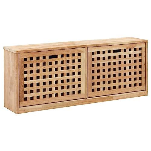 vidaXL Panca con Scarpiera Cassa Solida Robusta Resistente Durevole Pratica Ampia Comoda Utile Baule Conveniente 94x20x38 cm Legno Massello di Noce