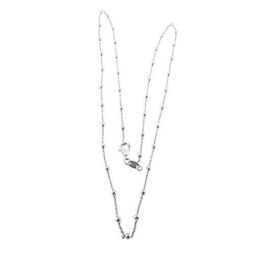 Catena rosario lunga 60 cm in argento 925.