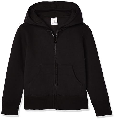 Amazon Essentials Felpe con Cappuccio Foderate in Pile con Cerniera Bambine e Ragazze, Nero, 11-12 Anni