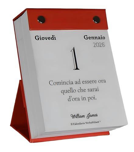 Calendario VerbaVolant 2026, L'unico magnetico, Calendario da tavolo, Supporto magnetico integrato, Idea Regalo, Ogni giorno una frase filosofica, Calendario con scatola premium
