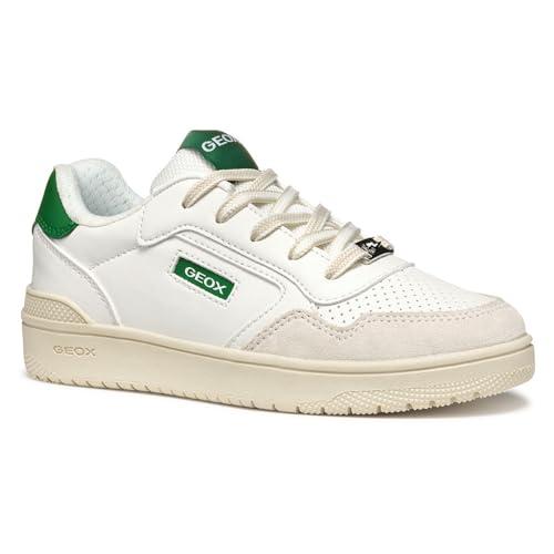 Geox J WASHIBA Boy D, Scarpe da Ginnastica, White/Green, 41 EU
