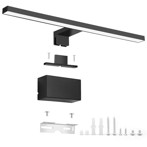 NBEASTKEY Lampada LED per specchio da bagno, 8W 45 cm 230 V Luce neutra 4000K, Lampada da bagno moderna per luce da trucco. IP 44 Impermeabile Nero(1264-45) [Classe energetica G]