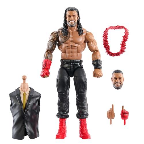 Mattel WWE Elite Collection - Roman Reigns SummerSlam, set premium Live Event con action figure e accessori, pezzi per costruire William Regal inclusi, giocattolo per bambini, 8+ anni, JCJ55
