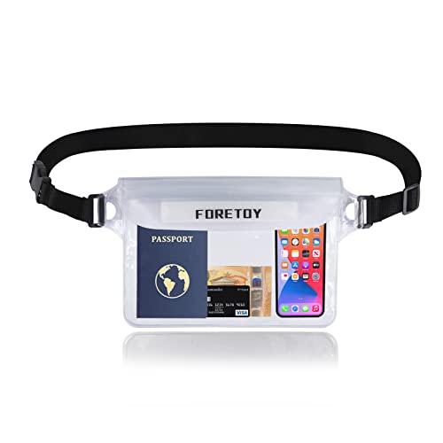 FORETOY Borsa Impermeabile Mare Custodia, Dry Bag, Borsa Stagna, IP68 Impermeabile Marsupio Mare con Schermo Touch con Cintura Regolabile per Spiaggia Nuoto, Canottaggio, Pesca, Escursioni