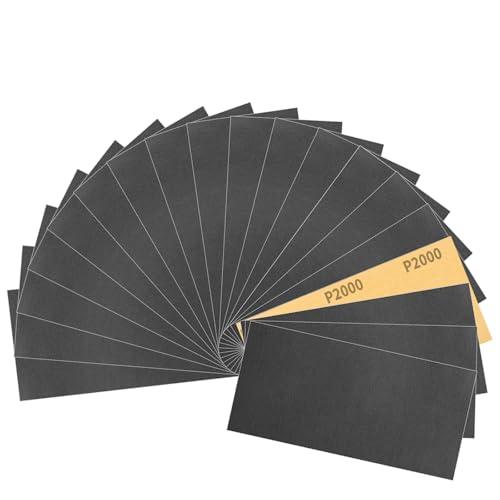 Sruhrak 30 Pezzi Carta Abrasiva 93x230mm Impermeabile Carta Vetrata Grana 2000 Levigatura per La Lucidatura di Automobili, Resine, Metalli e Plastiche