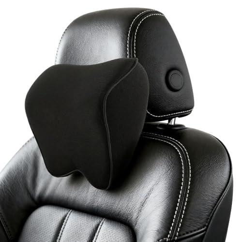 Alaoo 1pcs Cuscino Poggiatesta Auto, Nero Con Finiture Nero