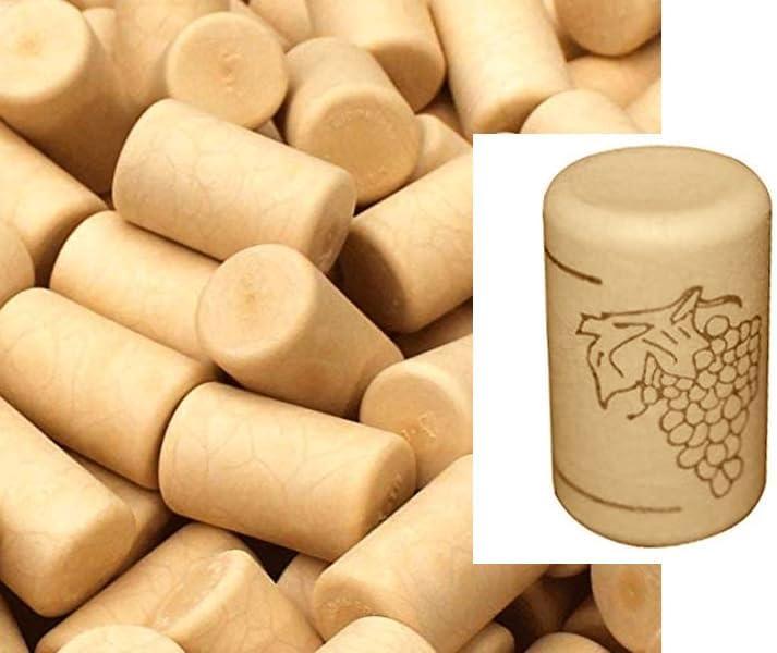 100 Pz - TAPPI SUGHERO SINTETICI 22,5 x 38 mm BIANCHIGIALLI PER VINO PRONTI ALL'USO - TAPPI 22,5 x 38 mm PER BOTTIGLIE VINO EMILIANE E BORDOLESI
