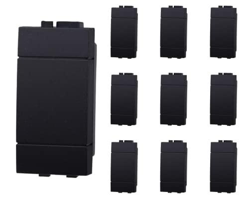 10 Pezzi Copriforo Falso Polo, Compatibile Con Bticino Living Light (Nero)