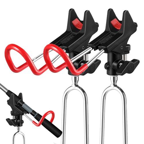 2 Pezzi Supporto per Canne da Pesca, Portacanne Porta Canne da Pesca in Acciaio Inossidabile Regolabile a 360°, per Pescas in Fiume, Pescas in Mare, Pescas in Spiaggia