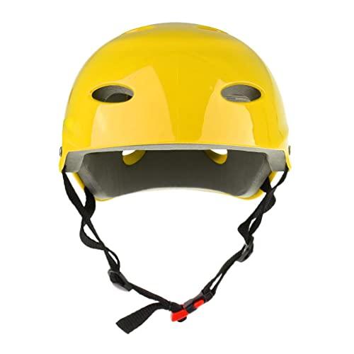 Suammiitstrieadea Sport acquatici Casco di sicurezza per Wakeboard Kayak Canoa Barca Surf L Giallo