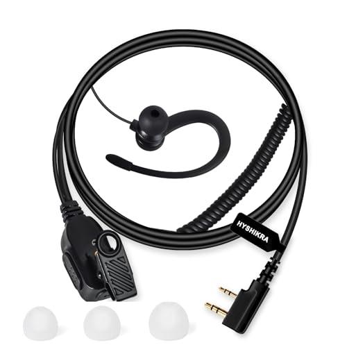 HYSHIKRA Auricolare leggero per radio a forma di G compatibile con Retevis Baofeng Kenwood RT24 UV5R TK250 TK320 Walkie Talkie (nero, 1 PACK)