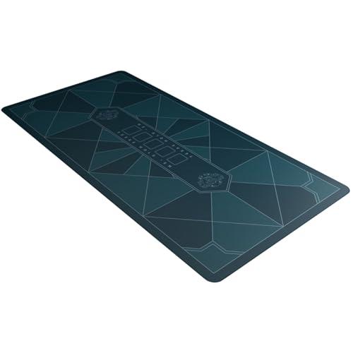 Bullets Playing Cards, Tappetino da Poker Paulie Design, Rettangolare, Blu/Grigio, 100 x 60 cm