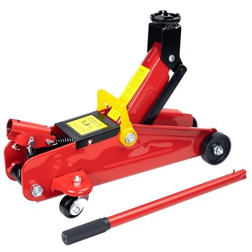 HYCHIKA Cric da corsa in acciaio, con pompa di sollevamento rapido a pistone idraulico, capacità di 1.5 tonnellate