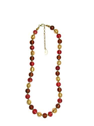 Venetiaurum - Collana Girocollo per Donna Con Perle In Vetro Originale Di Murano E Argento 925 - Gioiello Made In Italy Certificato