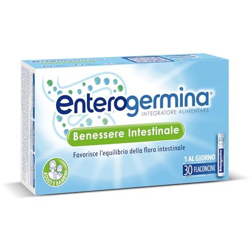 Enterogermina Benessere Intestinale, Fermenti Lattici, Probiotici, Integratori Adulti e Bambini 3+ Favorisce l’Equilibrio della Flora Batterica Intestinale, Senza Glutine (30 Flaconcini/5 ml)